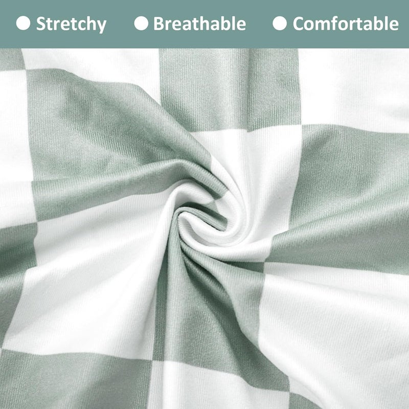 DILIMI Nursing Pillow Cover, Stretchy Removable Case for Breastfeeding Pillows, Ultra Soft Comfortable Slipcover for Baby Girl and Boy, Checkerboard Grid - Image 2